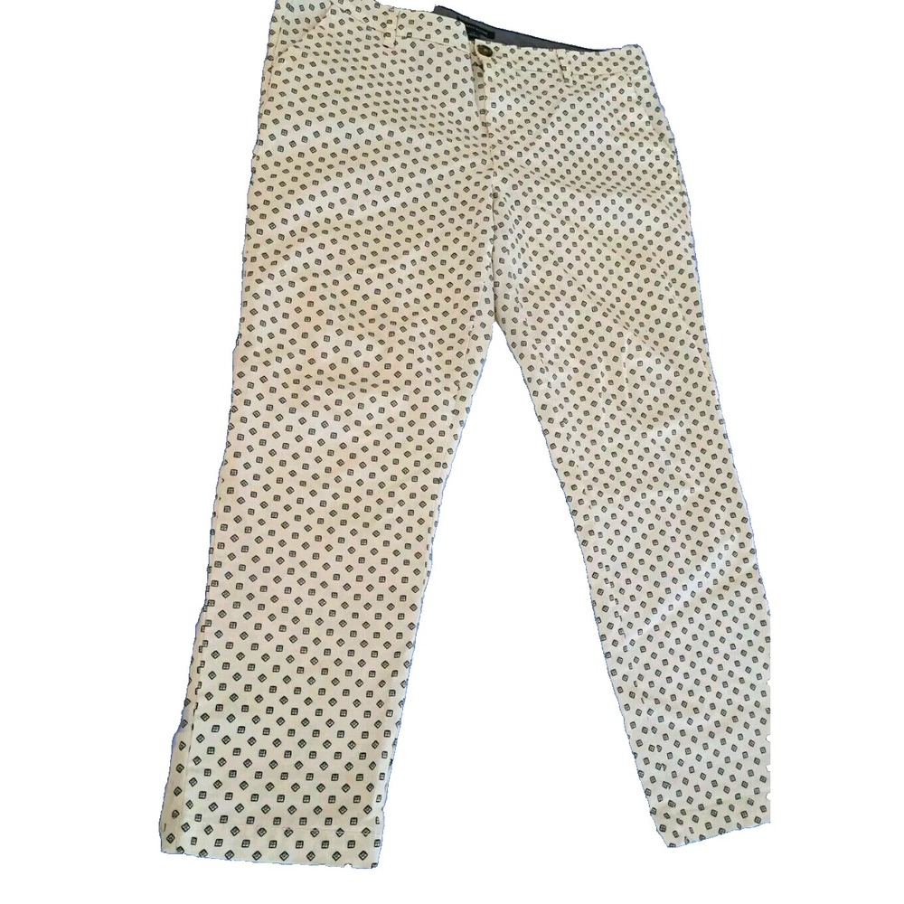 Tommy Hillfilger Dress Pants Women's‎ 14 Cream with Black Geometric Designs Y2K